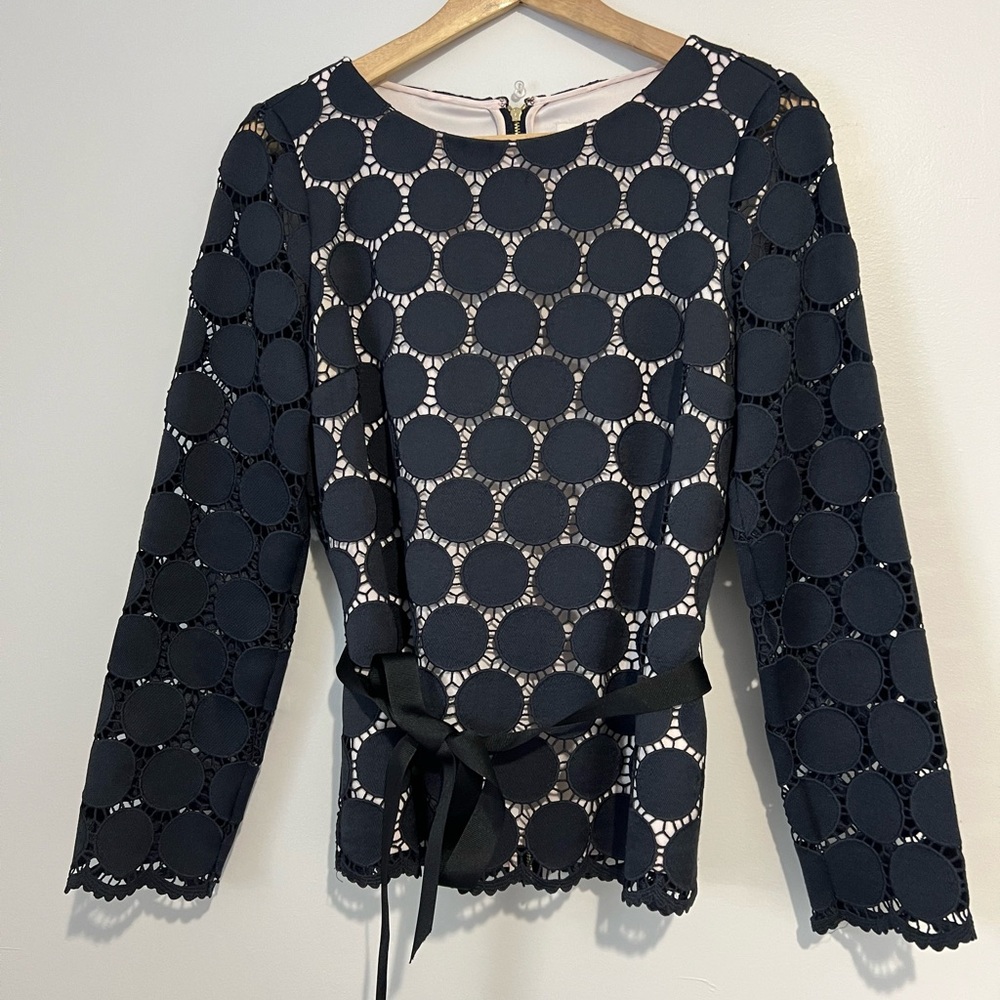 Kate Spade ♠️ Elegant Navy Blue Top. US 2/ US S